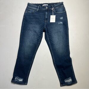 NWT Kancan Indigo Distressed Boyfriend Jeans Size 18